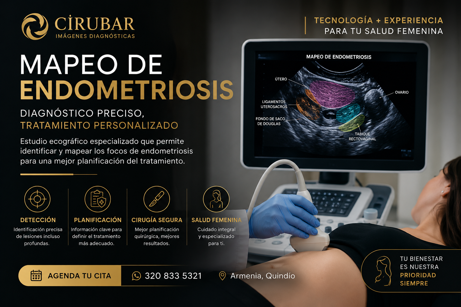 Mapeo de Endometriosis en Armenia | Diagnóstico por Ecografía Especializada
